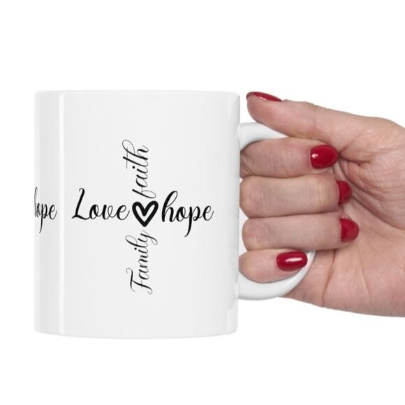 Love and Hope Coffee Cup inspirational and daily motivation Ceramic Mug 11 Oz - Picture 4 of 9
